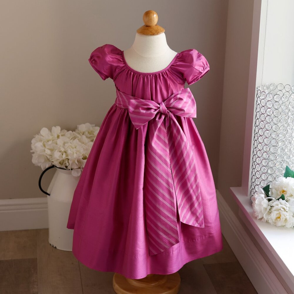 Strasburg Pink Silk Dress Party Flower Girl Special Occasion Portrait Size 2/3